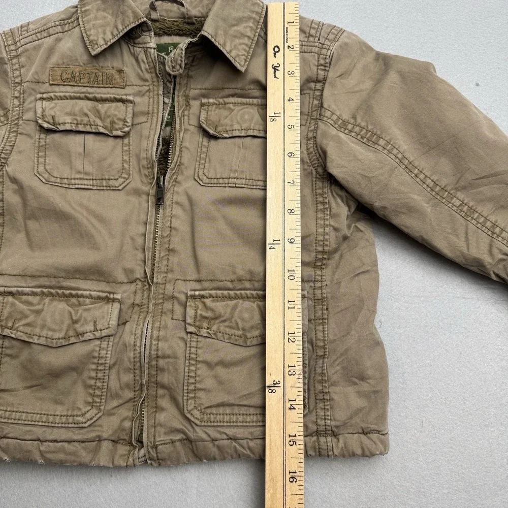Place Varsity‎ League Jacket 3T Fleece Field Up Coat Brown Pockets Kids Boys